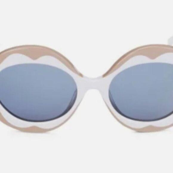 Marni 53mm Round flower Sunglasses ice beige